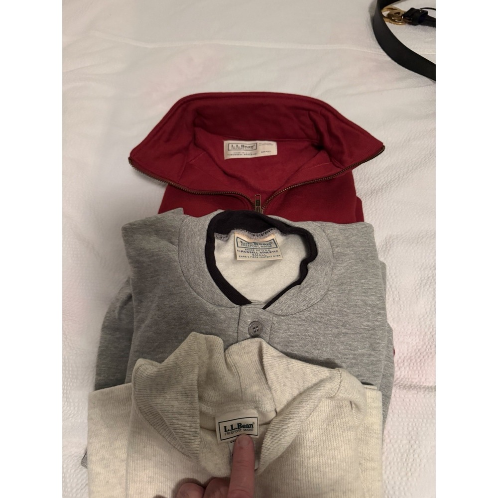Vintage LL Bean Lot 3 Shirts Made In USA Men's Small 1 Russel Athletic Collab